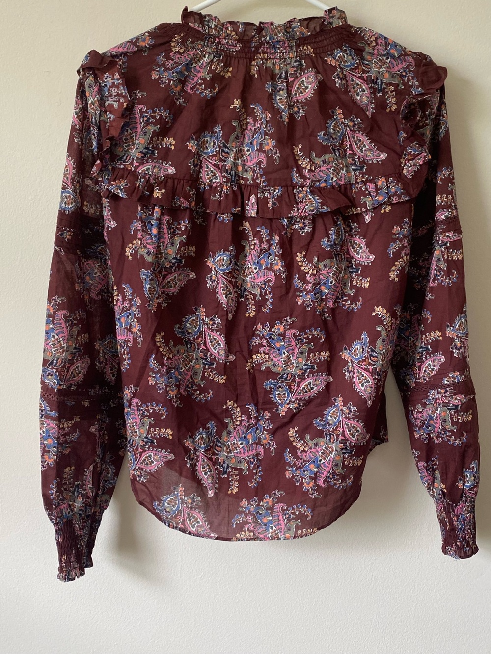Veronica Beard Hopkins Paisley Ruffle Front Blouse - Picture 11 of 11
